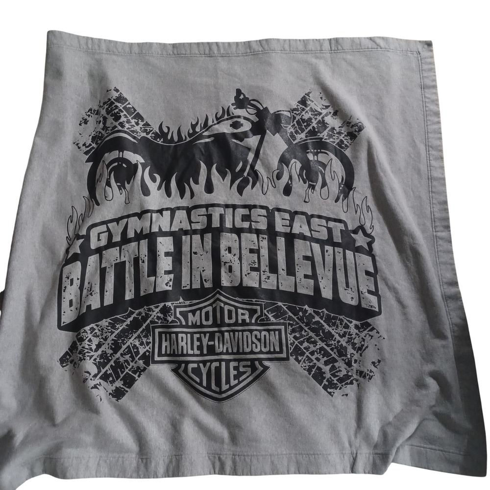 Gildan Throw Blanket Non-Standard 50x54 Gray Harley-Davidson Motorcycle Graphic